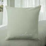 Sage Green Minimalist Modern Monogram Elegant  Throw Pillow<br><div class="desc">Introducing our Sage Green Minimalist Modern Monogram Elegant Collection: Elevate your aesthetic with serene sophistication and timeless elegance. Our collection showcases minimalist designs in a tranquil sage green hue, complemented by refined monograms tailored to your personal style. From polished stationery to versatile accessories, each piece in our collection is meticulously...</div>