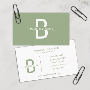 Sage Green Minimalist Modern Professional Business Card