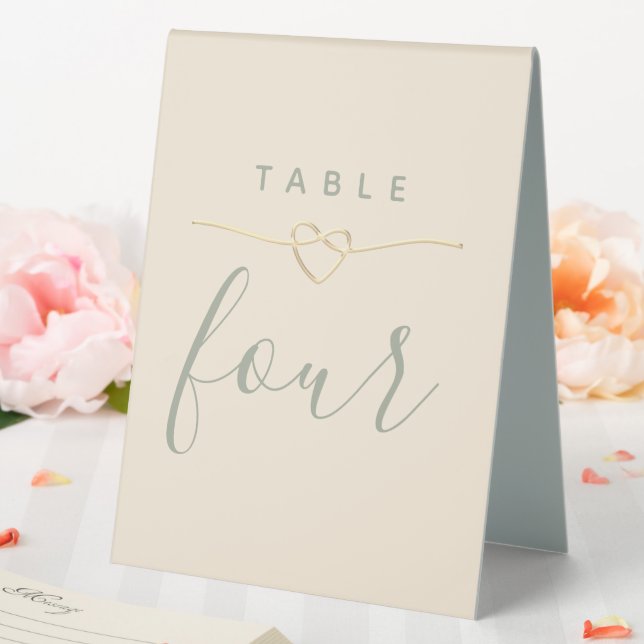Sage Green Minimalist Modern Wedding Table Number Tent (In SItu (Wedding))