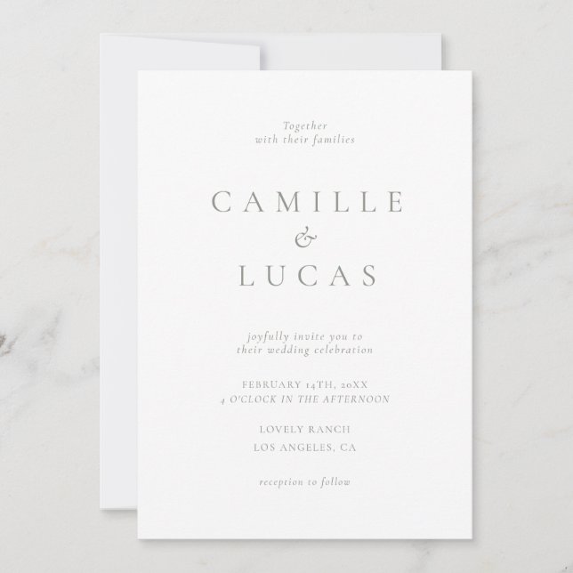 Sage Green Minimalist Photo Wedding Invitation (Front)