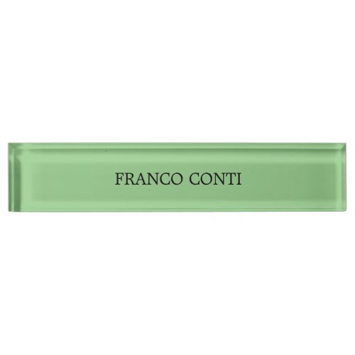 Sage Green Minimalist Plain Modern Desk Name Plate