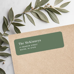 Sage Green Minimalist Return Address Label