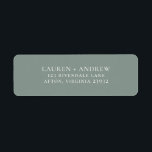 Sage Green Minimalist Return Address Label<br><div class="desc">Minimalist return address label. You can personalize by modifying the names and address,  and changing the colors to match your wedding theme.</div>