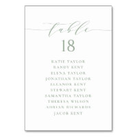 Sage Green Minimalist Script Wedding Seating Plan