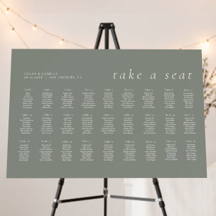 Sage Green Minimalist seating charts Foam Board