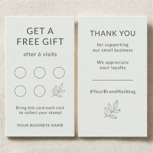 Sage Green Minimalist Small Business Loyalty Card