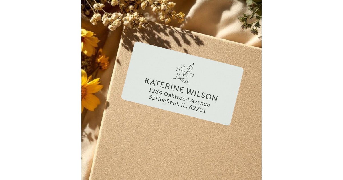 Sage Label Sage Green Minimalist Small Business Shipping Label | Zazzle