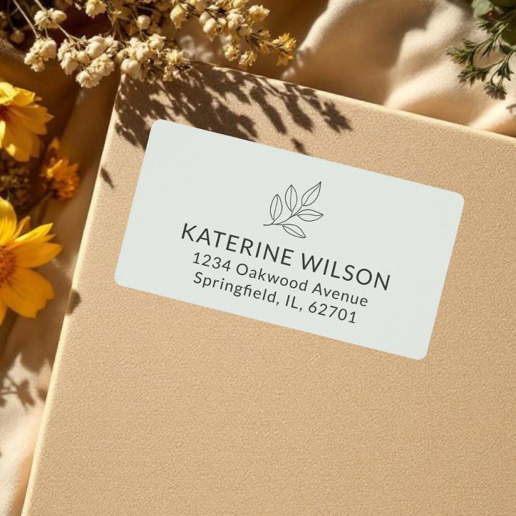 Sage Green Minimalist Small Business Shipping Label