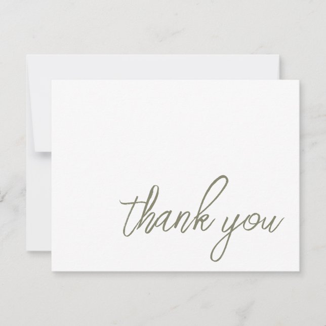 Sage Green Minimalist Thank You Card (Front)