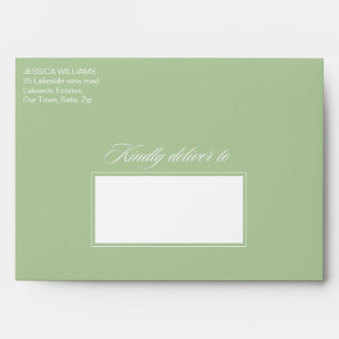 Sage green minimalist typography matching A7  Envelope