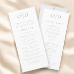 Sage Green Minimalist Typography Wedding Program<br><div class="desc">Elevate your wedding ceremony with our Modern Minimalist Script Chic Wedding Program. This elegant and sophisticated program showcases stunning script typography that exudes contemporary charm. Inside, it's thoughtfully organized to lead your guests through each cherished moment of your ceremony, from the heartwarming welcome to the exchanging of vows and the...</div>