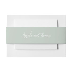 Sage Green, Minimalist Wedding Belly Band
