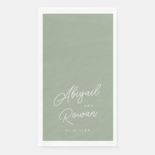 Sage Green Minimalist Wedding Guest Towels