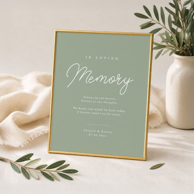 Sage Green Minimalist Wedding Memorial Sign (Creator Uploaded)