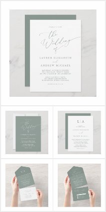 Sage Green Minimalist Wedding Suite