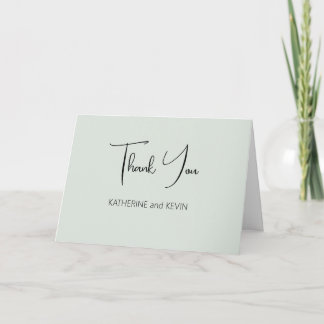 Sage Green Minimalist Wedding Thank You Card
