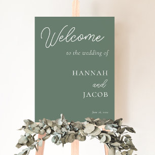Sage Green MInimalist Wedding Welcome Sign