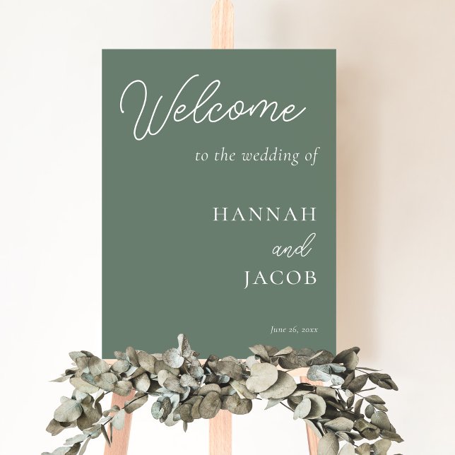 Sage Green MInimalist Wedding Welcome Sign (Creator Uploaded)