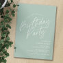 Sage Green Mint | Simple Minimal Any Age Birthday Invitation