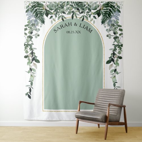 Sage Green Modern arch Greenery wedding backdrop