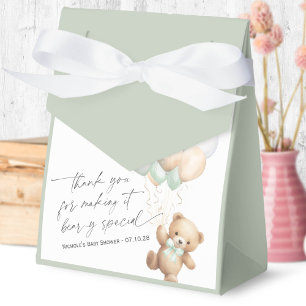 Sage Green Modern Bearly Wait Gender Neutral Favor Boxes