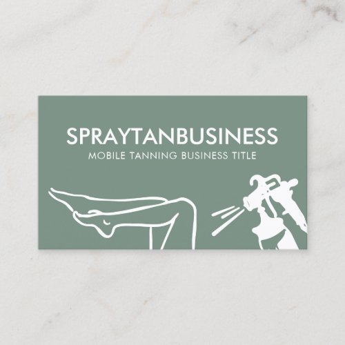 Sage Green Modern Body Tan Spray Business Card