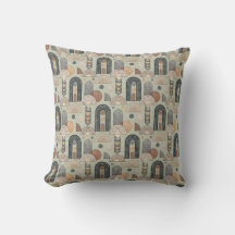 Sage Green Modern Boho Arches Throw Pillow