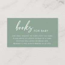 Sage Green Modern Books for Baby Shower Enclosure