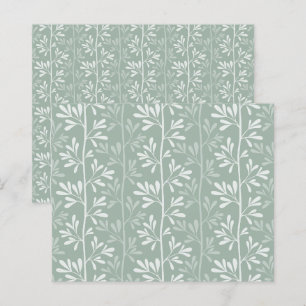 Sage Green Modern Botanical Stems Scrapbook Paper