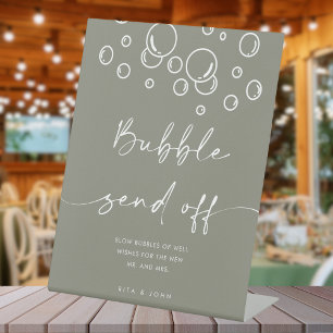 Sage Green Modern Bursting with Love Bubble Sign