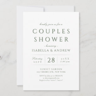Sage Green Modern Classy Luxury Couples Shower Invitation