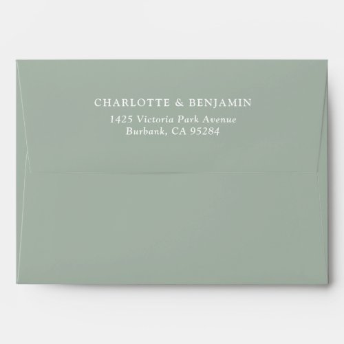 Sage Green Modern Custom Wedding 525x725 Envelope