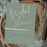 Sage Green Modern Elegant Bridal Shower Rose Gold Foil Invitation<br><div class="desc">Sage Green Modern Elegant Bridal Shower Rose Gold Foil Invitation
See other invitations in our Niche and Nest Store</div>