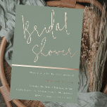 Sage Green Modern Elegant Bridal Shower Rose Gold Foil Invitation at Zazzle
