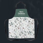 Sage Green modern elegant watercolor botanical Apron<br><div class="desc">Sage green modern elegant rustic watercolor dried botanical floral muted colors holiday Christmas design.</div>