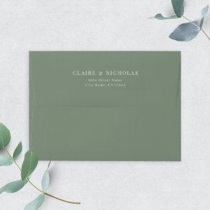 Sage Green Modern Elegant Wedding Address Envelope