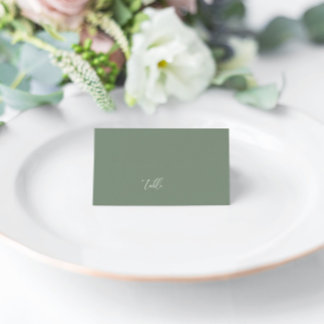Sage Green Modern Elegant Wedding Blank Place Card