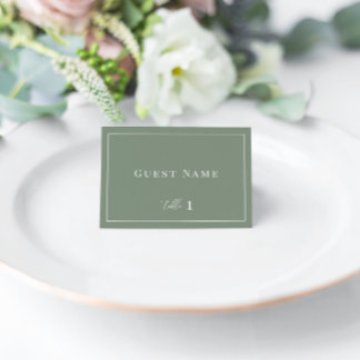 Sage Green Modern Elegant Wedding Escort Card