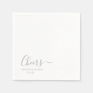 Sage Green Modern Elegant Wedding Simple Napkins