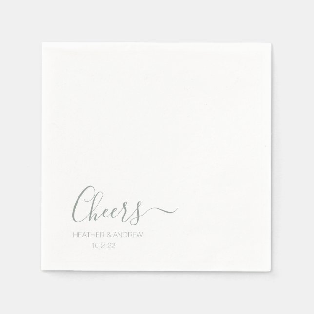 Sage Green Modern Elegant Wedding Simple Napkins (Front)