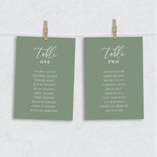 Sage Green Modern Elegant Wedding Table Seat Card