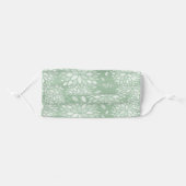 Sage Green Modern Floral Pattern Adult Cloth Face Mask (Front, Folded)