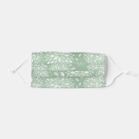 Sage Green Modern Floral Pattern Adult Cloth Face Mask (Front, Folded)