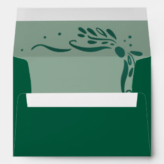 Sage & Green Modern Hand Drawn Greenery Christmas Envelope