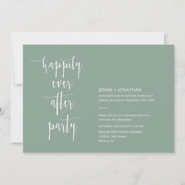 Sage Green Modern Happily Ever After QR Code Photo Invitation (Front)