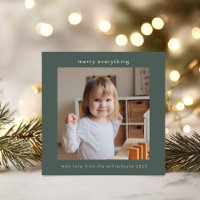 Sage Green Modern Merry Everything 2 Photo Square
