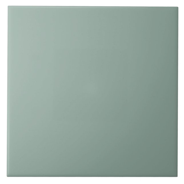 Sage Green Modern Minimal Solid Color Ceramic Tile (Front)