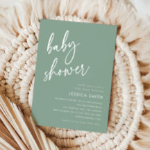Sage Green Modern Minimalist Baby Shower