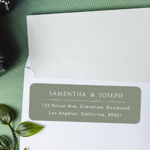 Sage Green Modern Minimalist Return Address Label