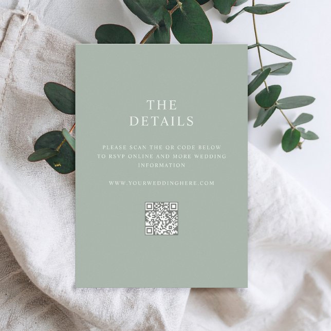 Sage Green Modern Minimalist Wedding Enclosure Card (Creator Uploaded)